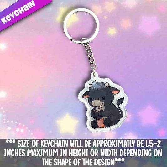Cow- Cookies and Cream Acrylic Keychain
