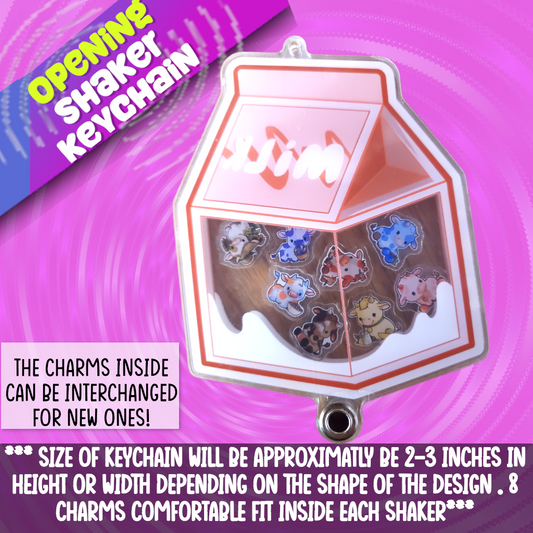 opening cow shaker keychain