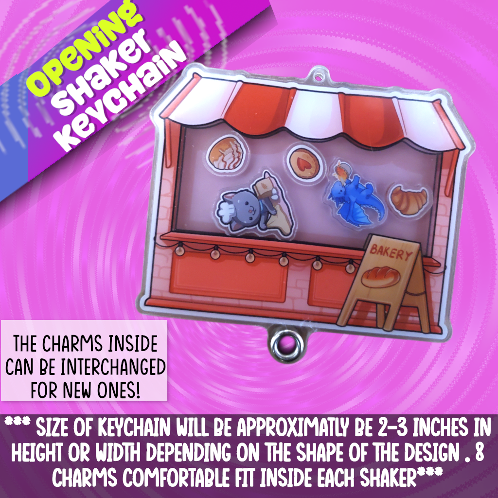 Bakery Opening Shaker Keychain