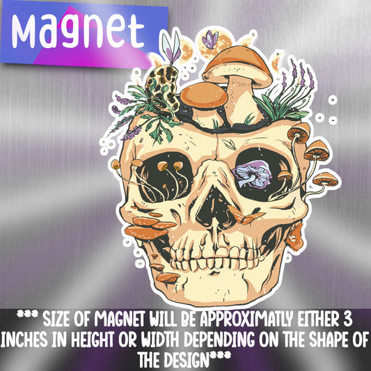 Cottage Core Skull magnet