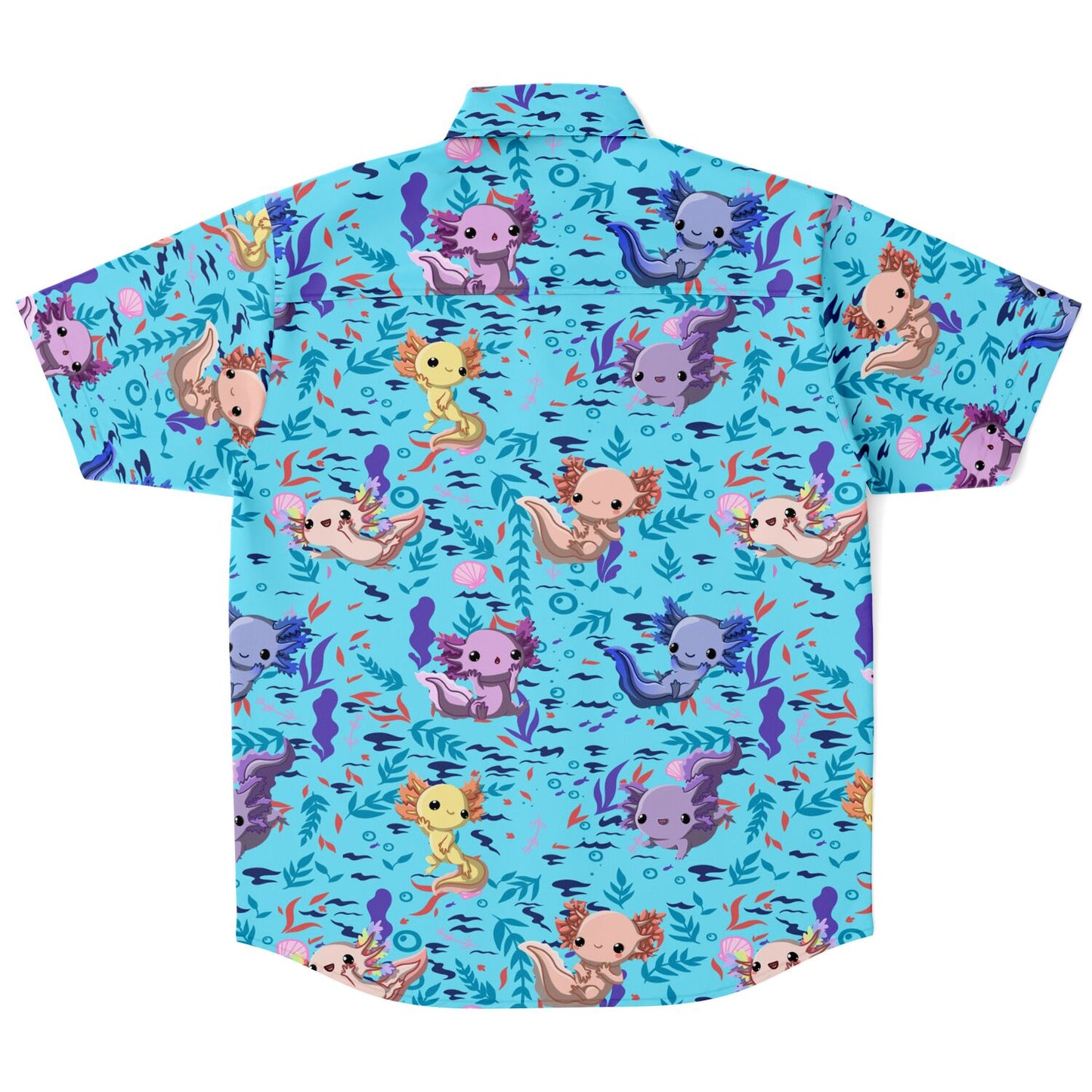 Axolotl Hawaiian Style Button Up Shirt