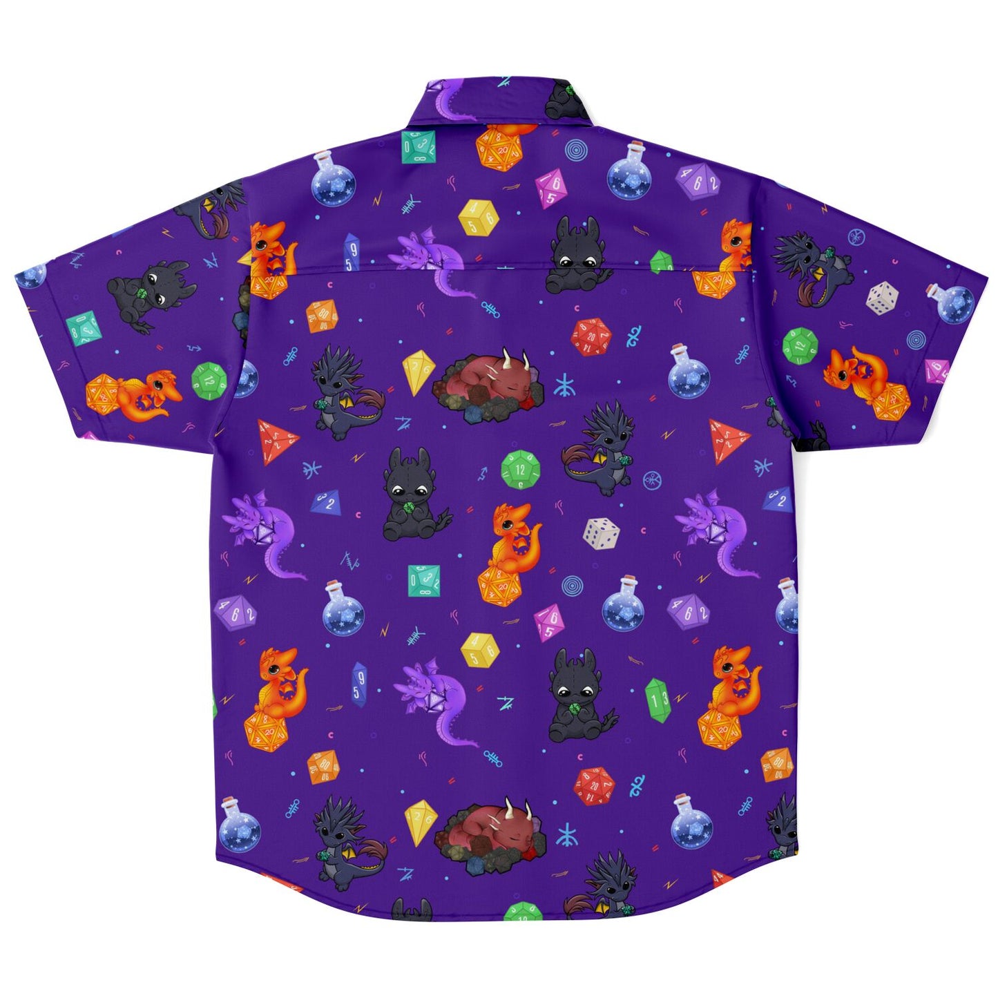 Dragons and Dice all over print button up shirt copy
