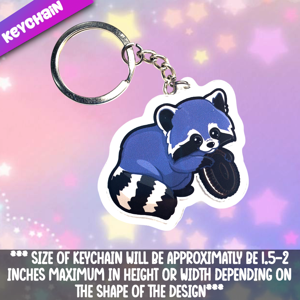 Raccoon With Oreo Acrylic Keychain