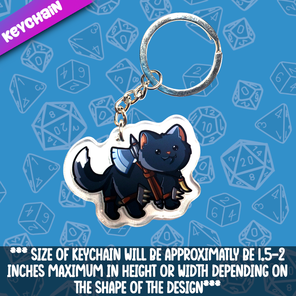 Cat- Barbarian Acrylic Keychain