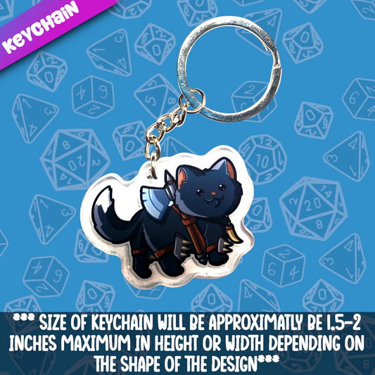 Cat- Barbarian Acrylic Keychain