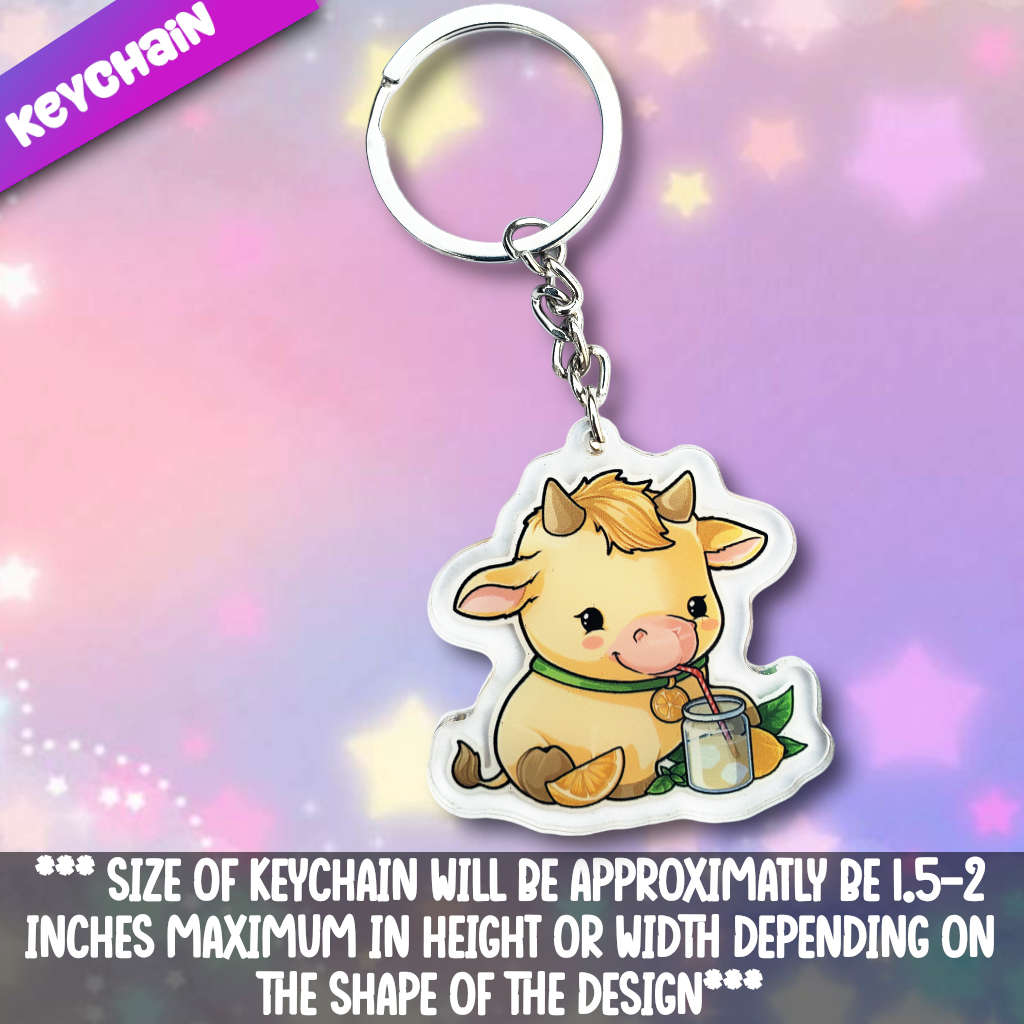 Cow- Lemonade Acrylic Keychain