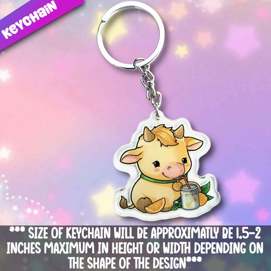 Cow- Lemonade Acrylic Keychain