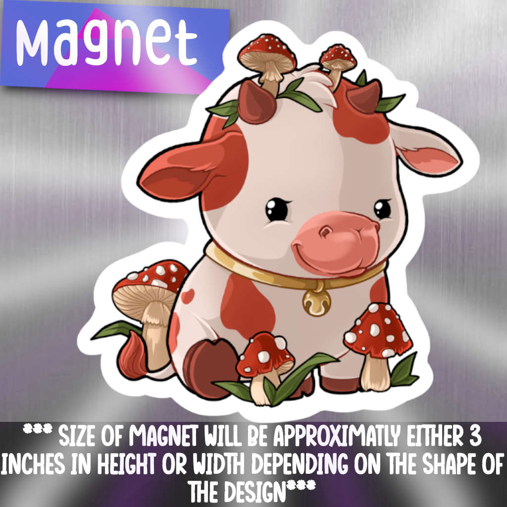 mushroom cow magnet