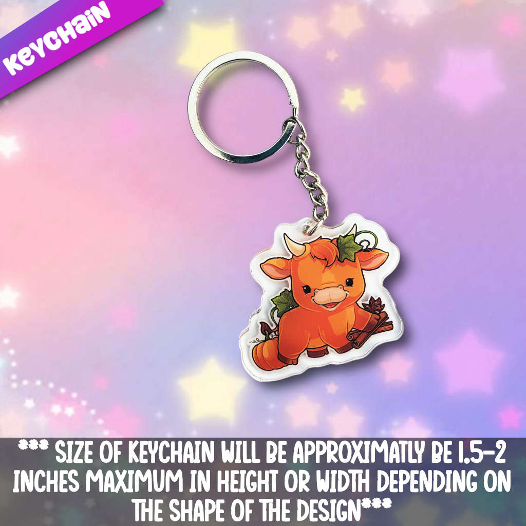 Cow- Pumpkin Spice Acrylic Keychain