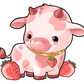 Cow- Strawberry Acrylic Keychain