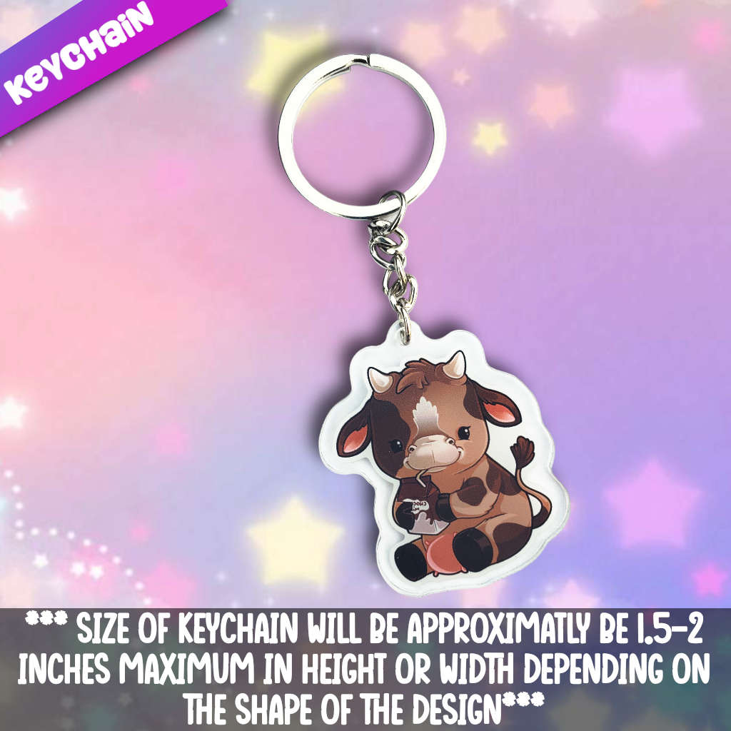 Cow- Chocolate Acrylic Keychain