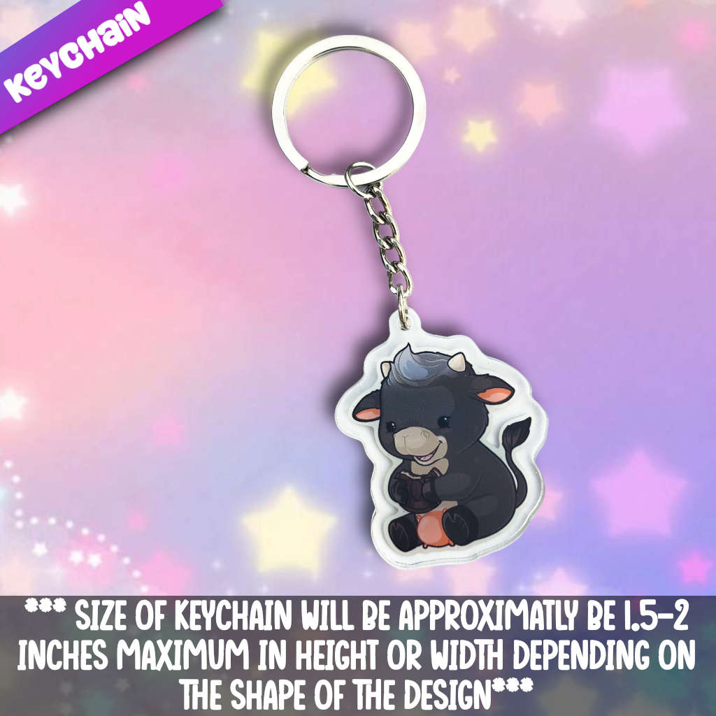 Cow- Cookies and Cream Acrylic Keychain