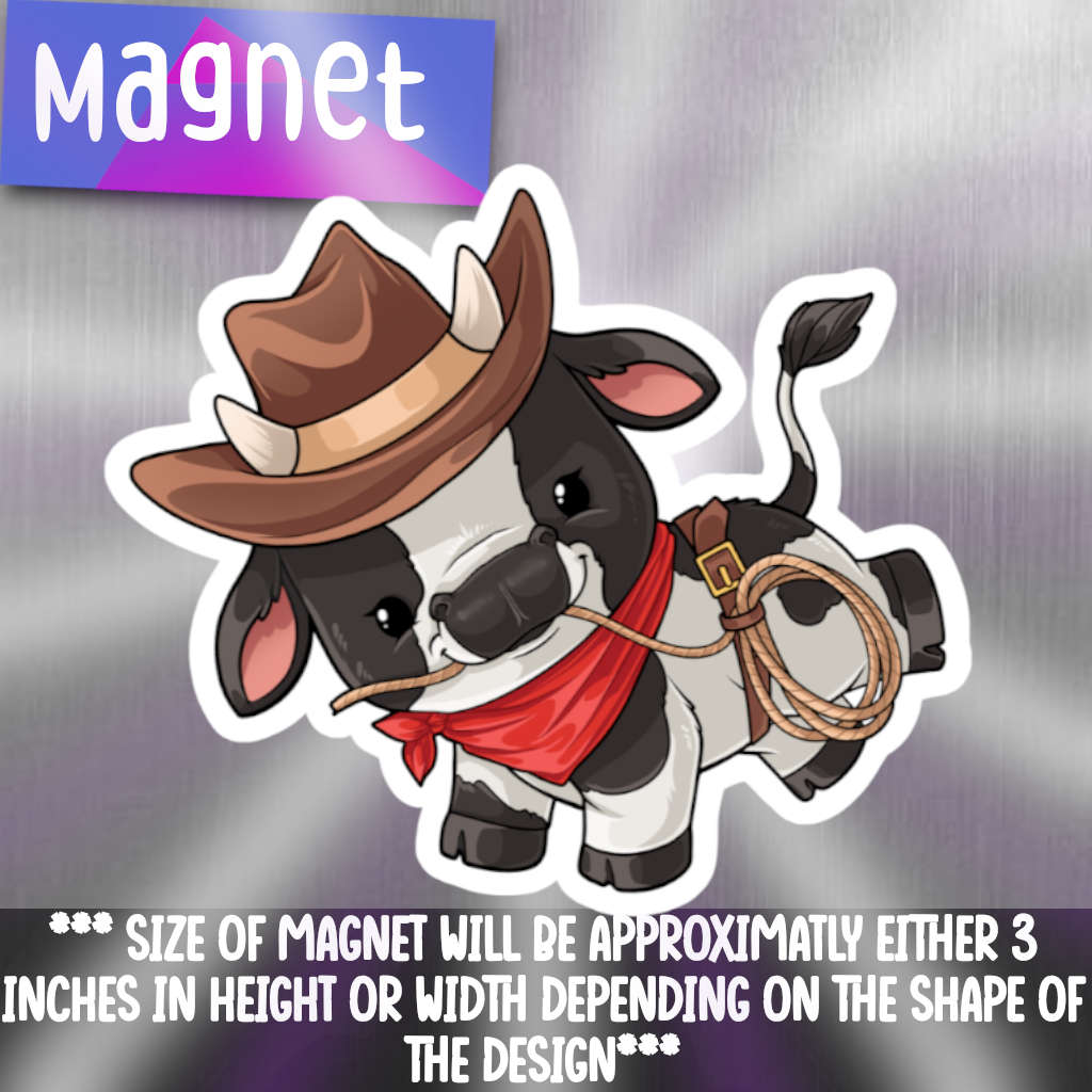 Cow- Cowboy magnet