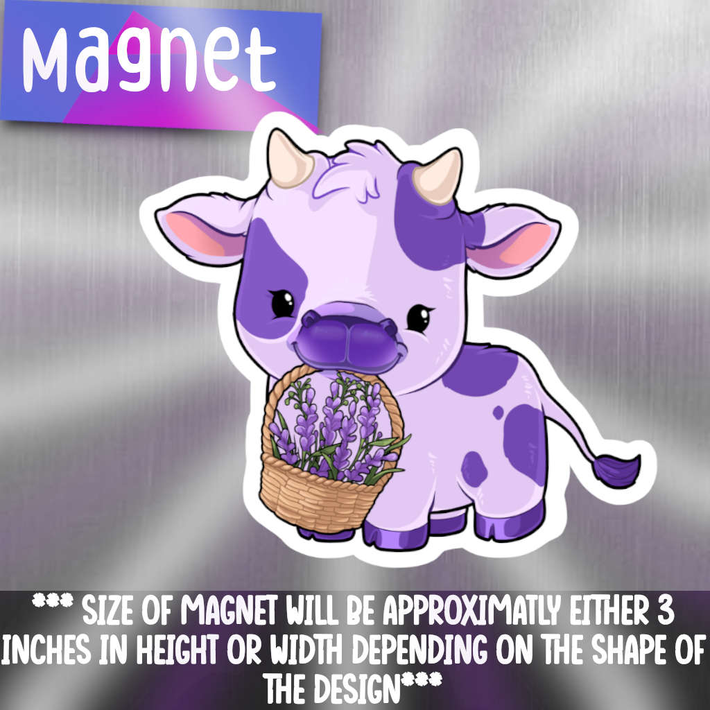 Cow- Lavender magnet