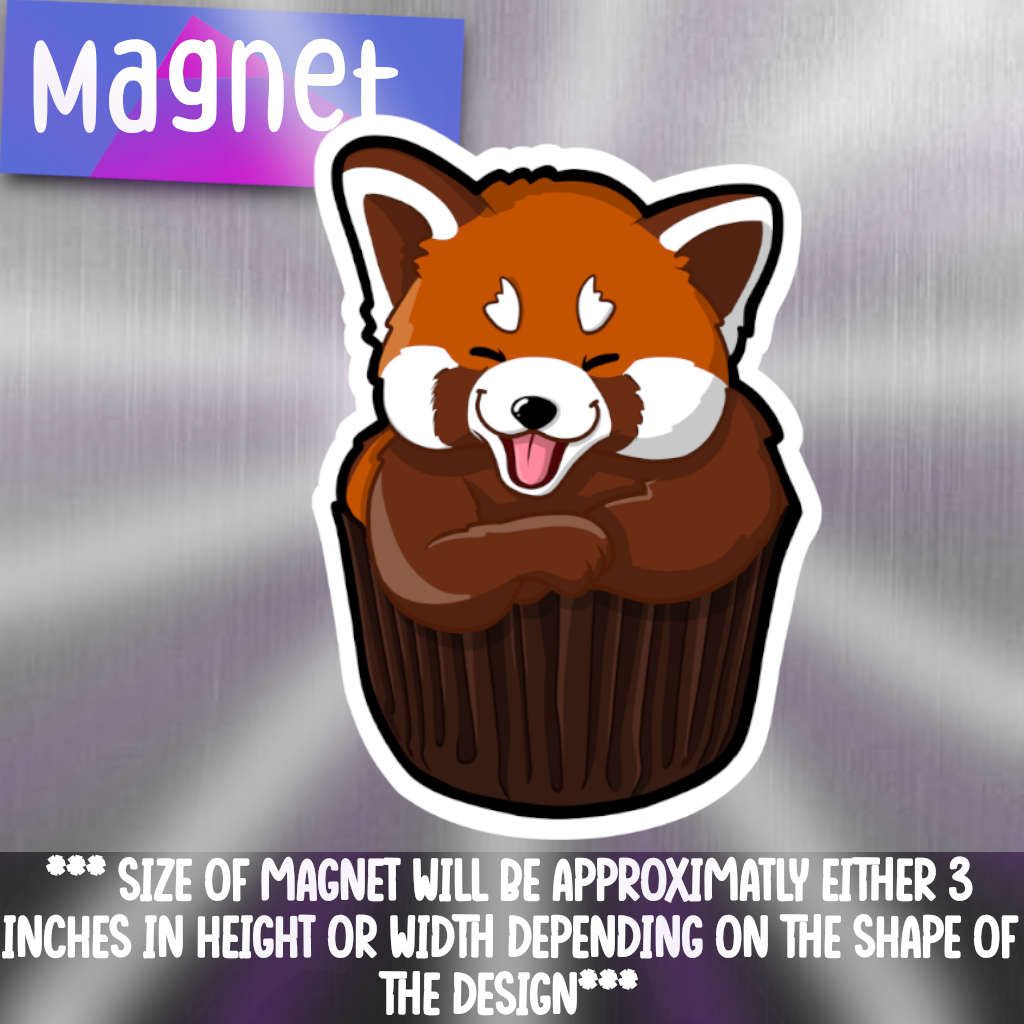 Red Panda Cupcake magnet