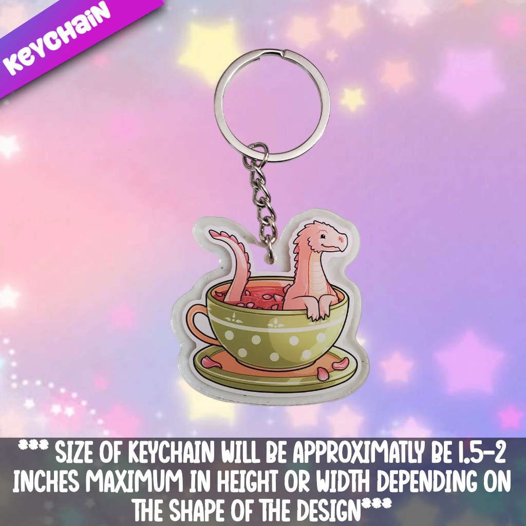 Dragon- Cherry Blossom Tea Acrylic Keychain