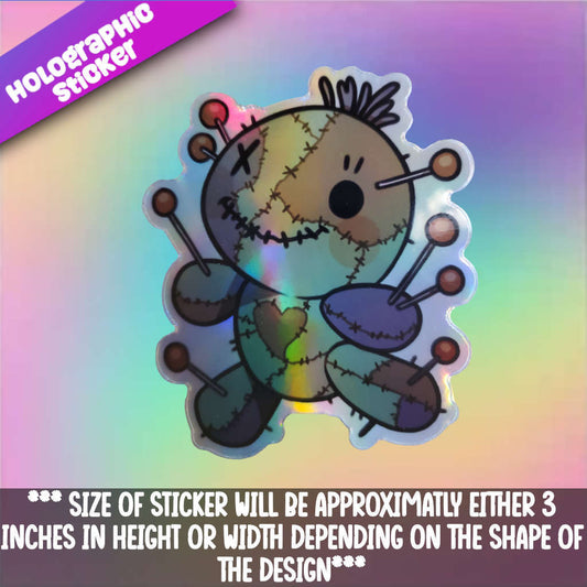 Voodoo Doll Holographic Sticker