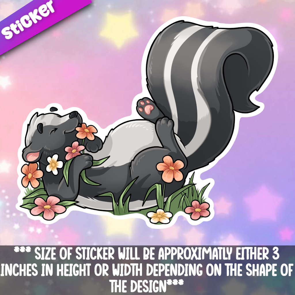 Skunk in Flowers