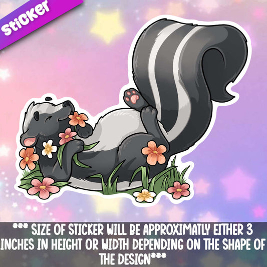 Skunk in Flowers