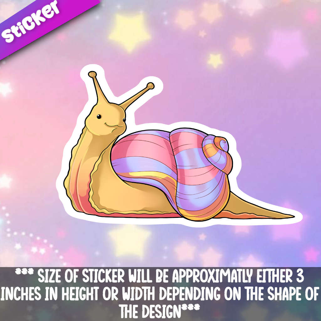 Snail with Rainbow Shell - Pastel – Mega Kawaii Cuties