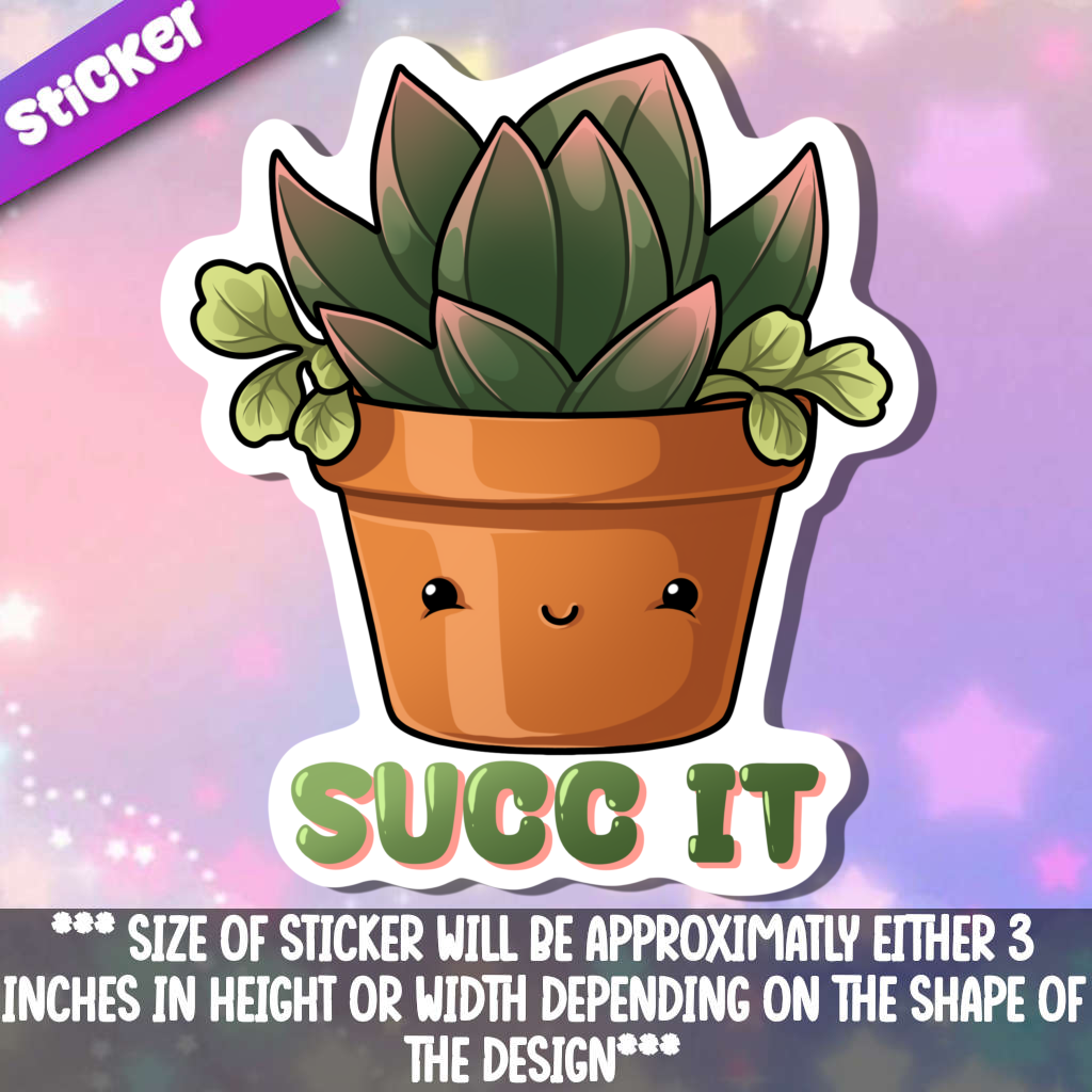 cute succulent stickers Succ It Succulant – Mega Kawaii Cuties