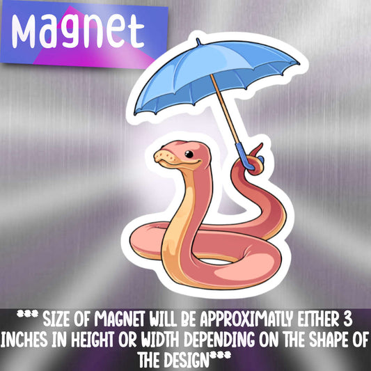 snake holding umbrella magnet