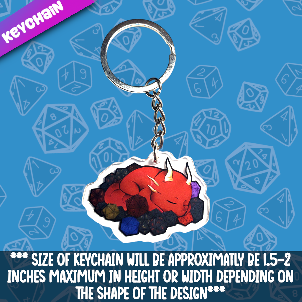 Dragon- Hoard of Dice Acrylic Keychain