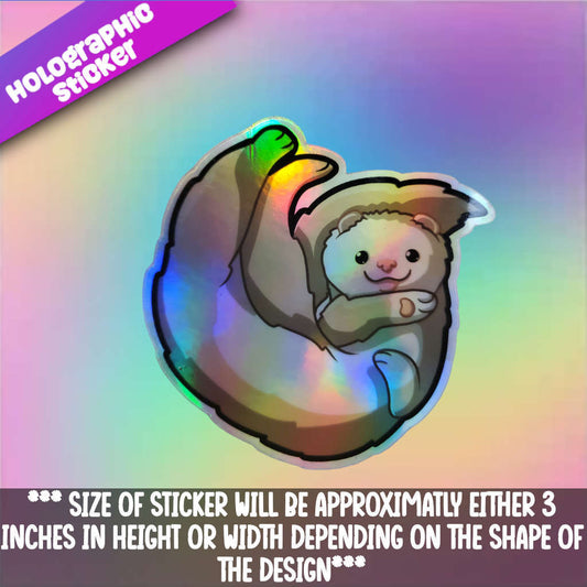 Ferret- Playful Holographic Sticker