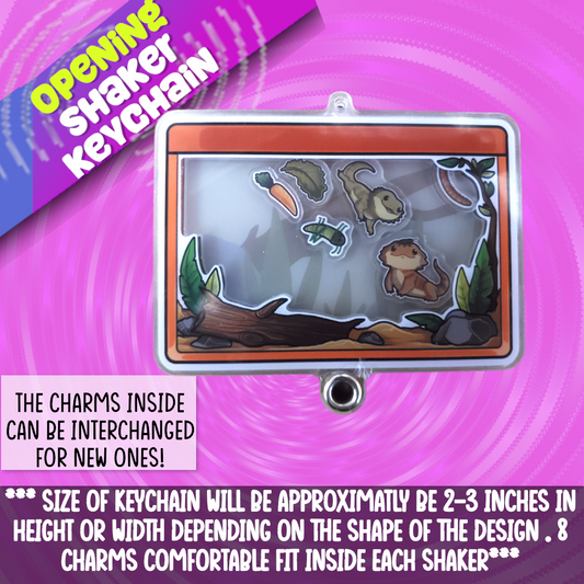 Bearded Dragon Enclosure opening shaker keychain
