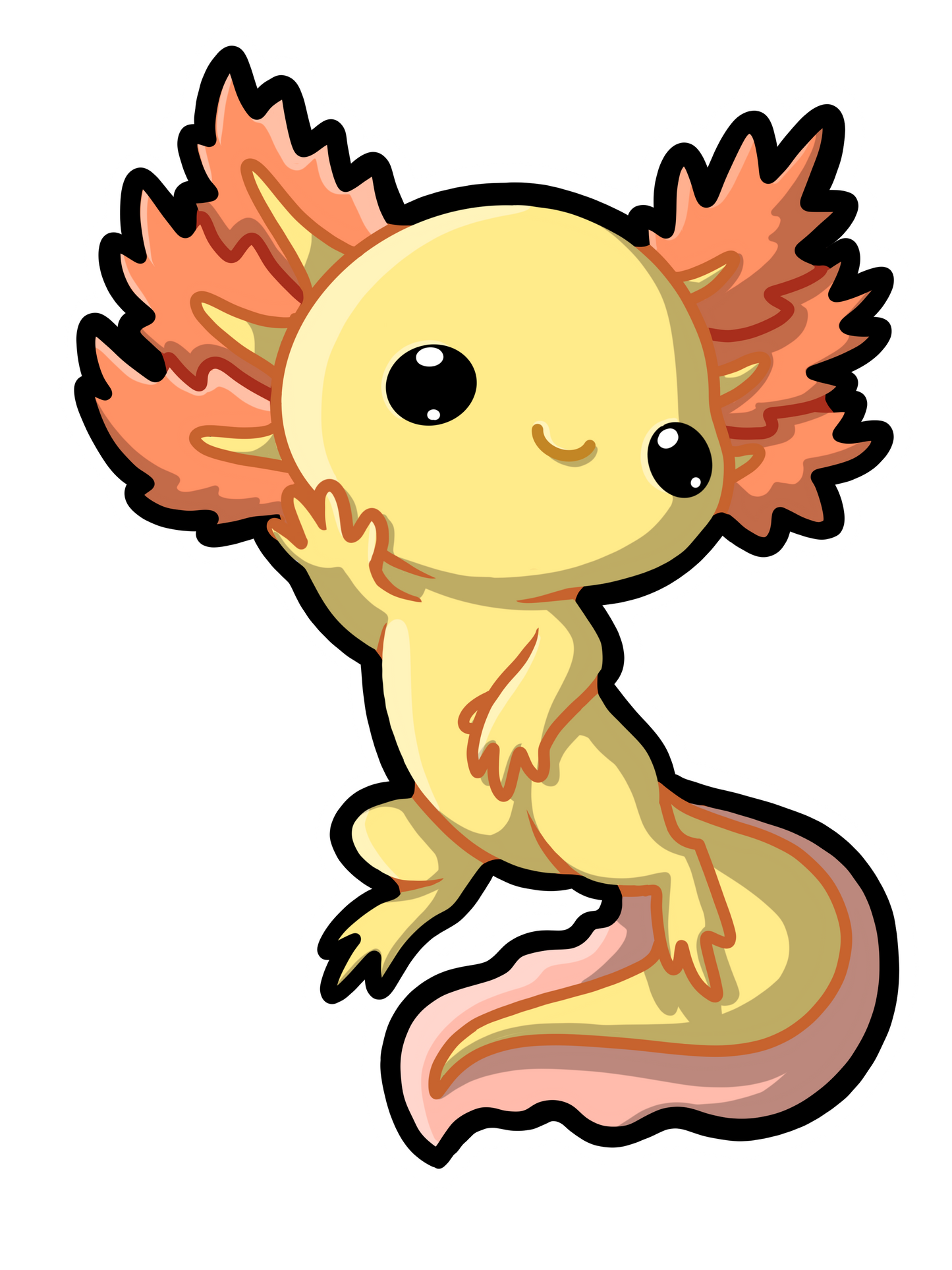 Axolotl 6- Yellow Acrylic Pin