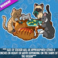 Board Game Playing Cats Sticker