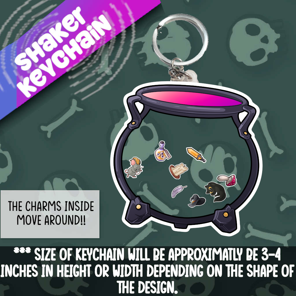 Purrlin's Cauldron Shaker Keychain