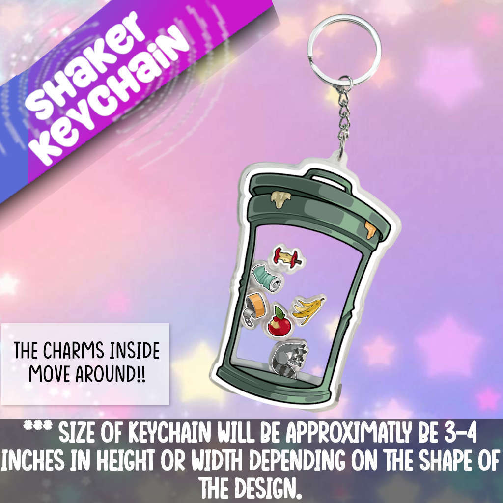 Trash Can Shaker Keychain