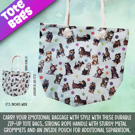 Roleplaying Dogs tote bag