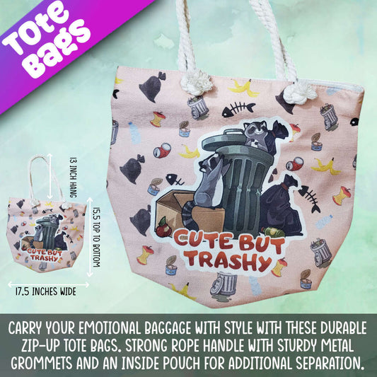 cute but trashy tote bag