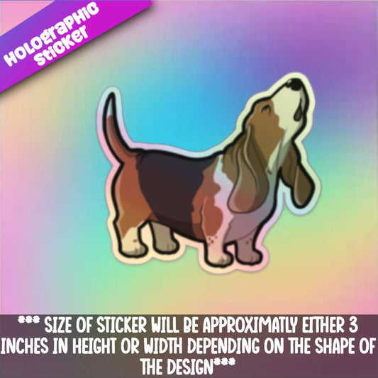 Basset Hound Holographic Sticker