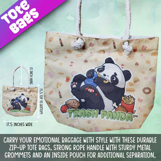 trash panda tote bag